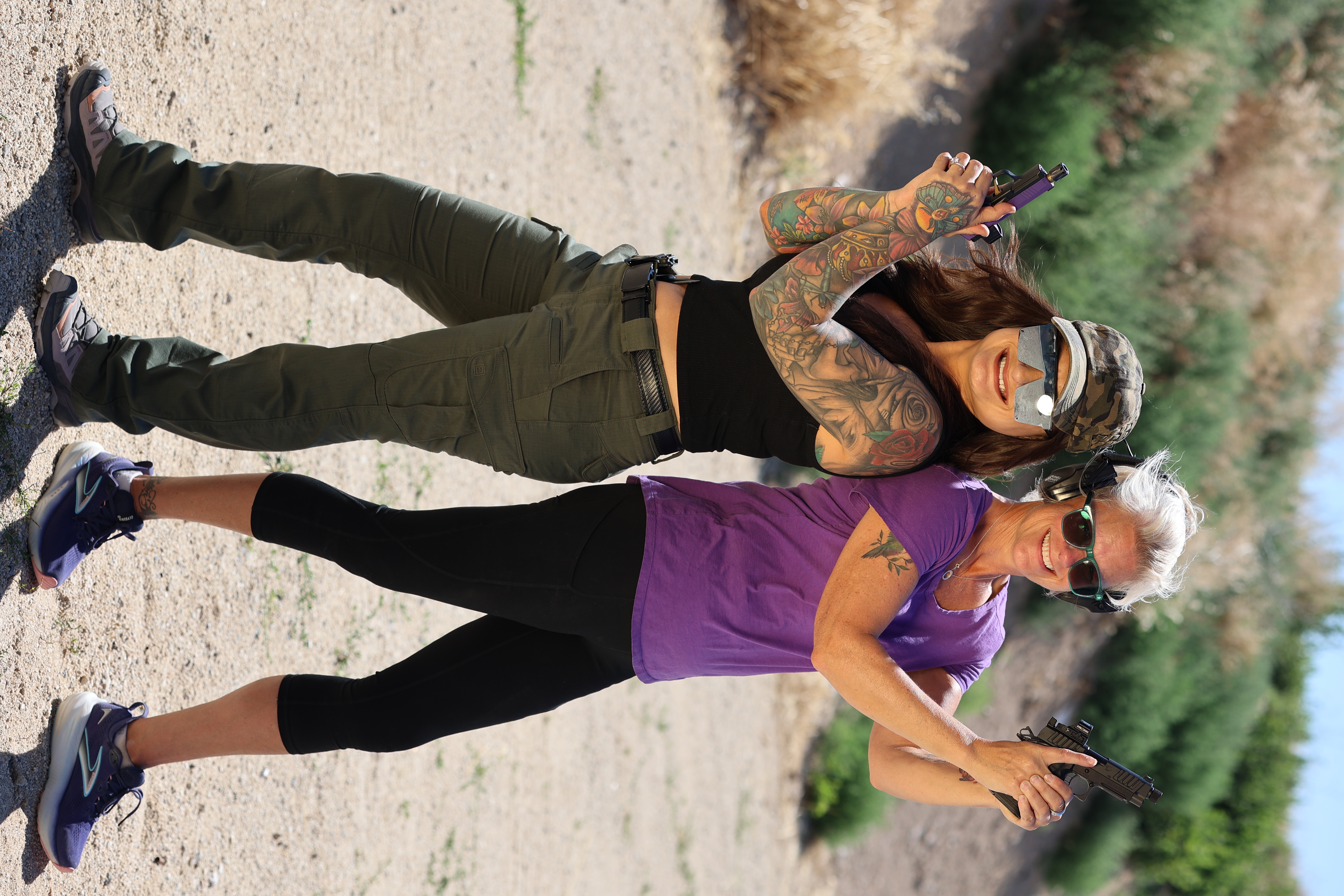 CheRee at the shooting range in her signature purple
